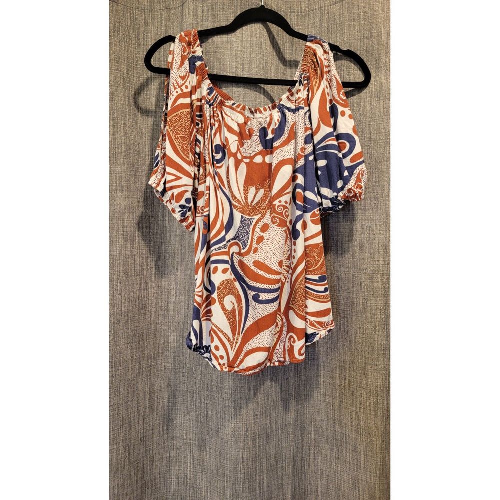 ❌️SOLD❌️ Vintage One Papaya Women's Hawaiian Print Top/Blouse Medium